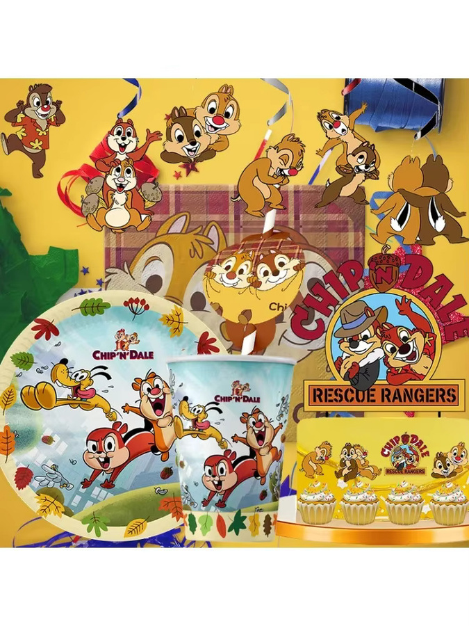 Disney Chip an' Dale Partyzubehör Geschirrset mit Tassen, Tellern und Servietten in Multicolor für Kindergeburtstage - Bild 2