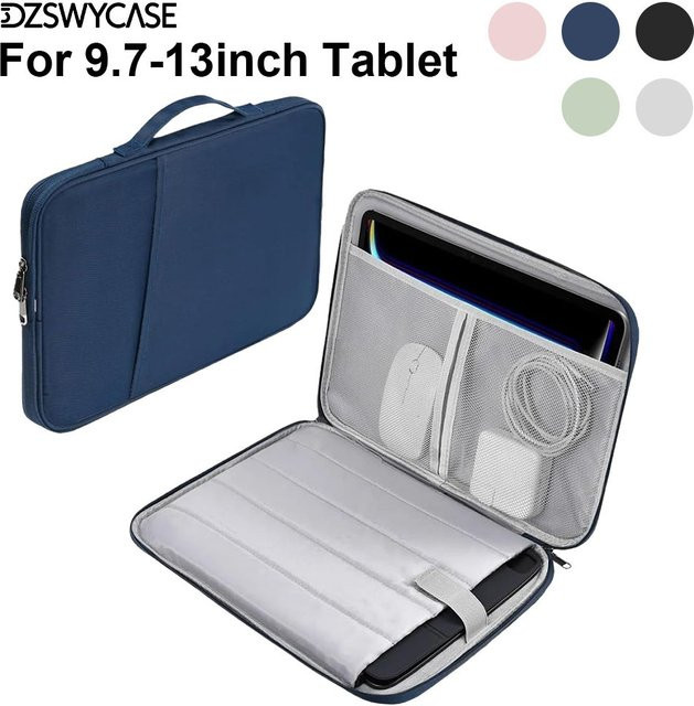 DZSWYCASE Tablet-Schutzhülle für iPad, Samsung, Xiaomi und Lenovo, gepolsterte wasserdichte Tasche mit Fach, Blau - Bild 1