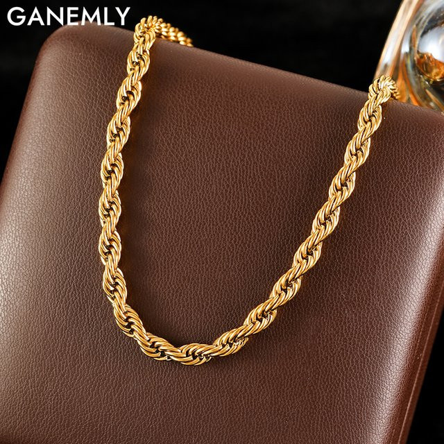 GANEMLY Halskette, 18K Gold überzogen, Edelstahl, Damen - Bild 1