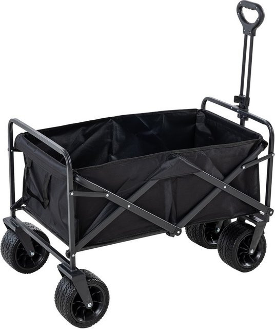 Bollerwagen in Schwarz, B/T/H: 88,5 x 57,5 x 95 cm - Bild 1
