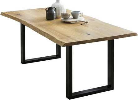 SalesFever Esstisch aus Eiche und Metall im Industrial Design, Farbe: Beige, B/T/H: 166 x 90 x 75 cm - Bild 2