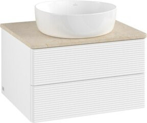 V&B Waschtischunterschrank Antao mit Frontstruktur in Weiß, B/T/H: 60 x 36 x 50 cm - Bild 1