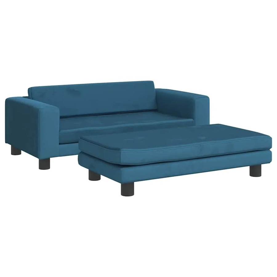 vidaXL Hundebett mit Verlängerung in Blau aus Samt, B/T/H: 100 x 50 x 30 cm - Bild 2
