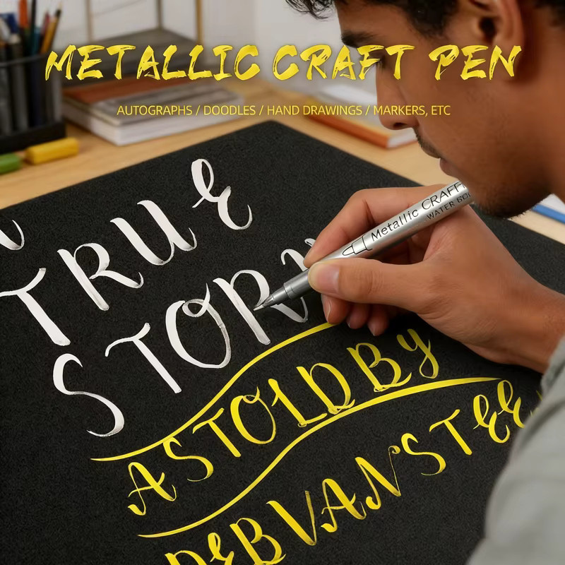 GN 6 Stück Permanente Metallic-Markerstifte Set mit Gold, Silber und Weiß für Kunst, Steinmalerei und DIY-Projekte - Bild 2