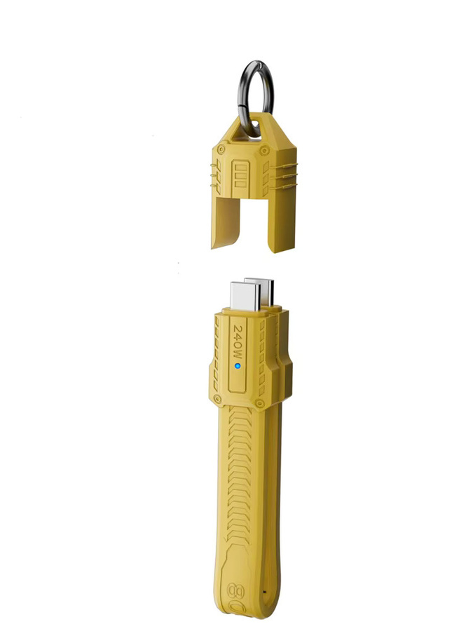 NNBILI USB 4 Kurzkabel als Schlüsselanhänger, USB-C auf Typ-C, 240W und 40Gbps, kompatibel mit Thunderbolt 3/4, iPhone 16 17 Pro und SSD, Farbe: Grau - Bild 5