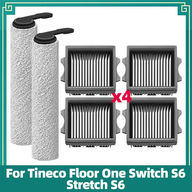 OSSIEAO Ersatzteil-Set für Tineco Floor One Switch S6, Stretch S6, S9 Artist Steam und S9 Artist Pro mit Walzenbürste und HEPA-Filter - Bild 1