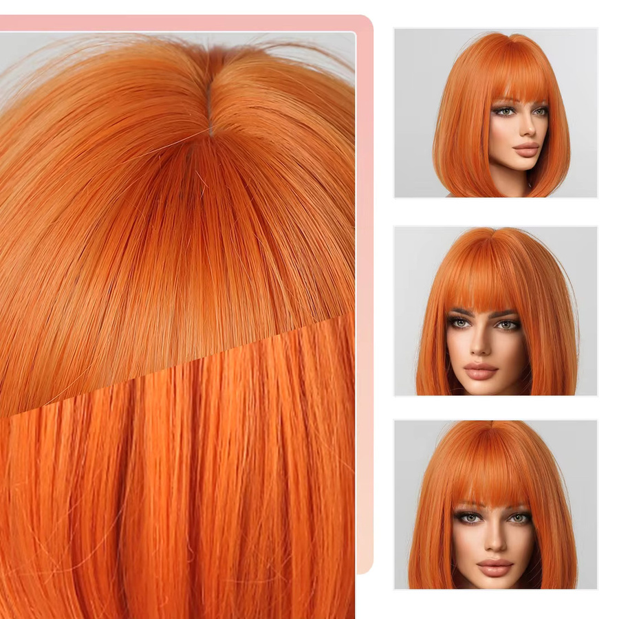 EASIHAIR Perücke, kurz und gerade, orange, Synthetik, Damen - Bild 3
