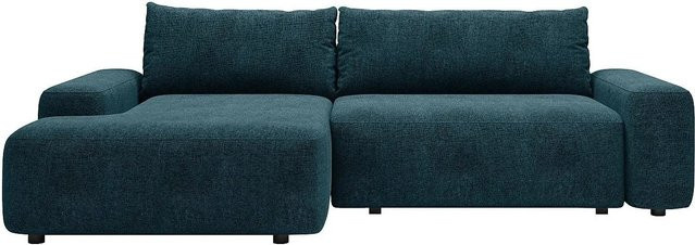 Vente-unique Schlafsofa Daviso in Blau mit L-Form und Schlaffunktion - Bild 1