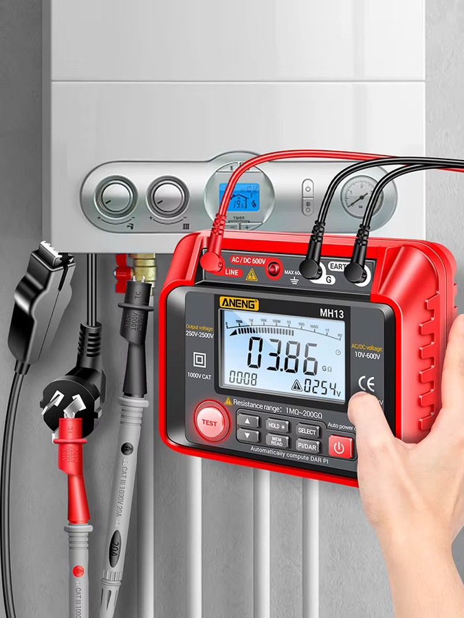ANENG MH13 Digitaler Isolationswiderstandsmesser Megohmmeter und Spannungsprüfer in Rot - Bild 7