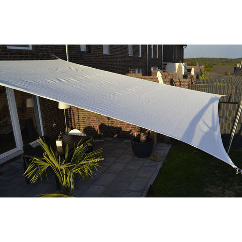 Floracord Vierecksonnensegel aus HDPE in Weiß, B: 400 cm, L: 500 cm - Bild 4