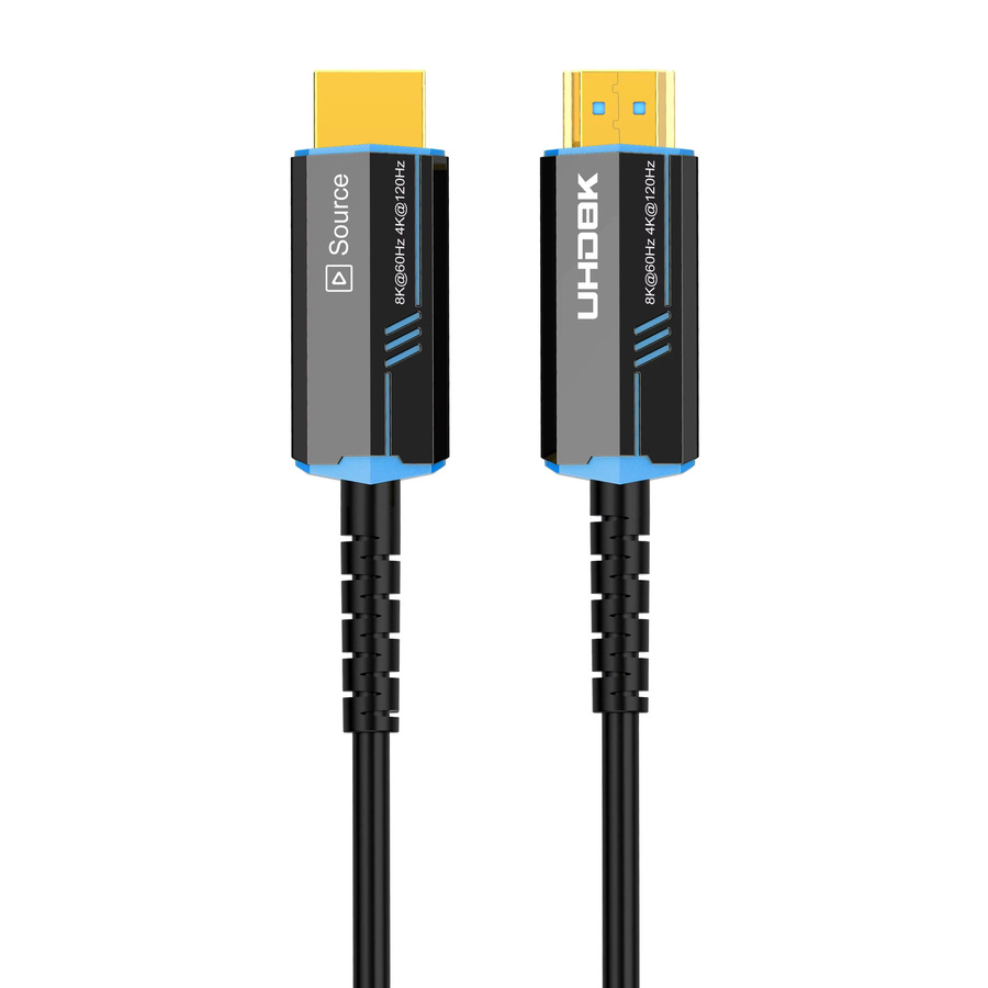 LMCNZZ HDMI 2.1 Optisches Glasfaserkabel in Schwarz mit 8K 60Hz, 4K 120Hz und 48Gbps für TV und Projektoren - Bild 2