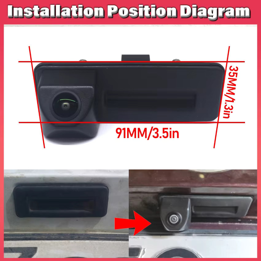 CARBAOHUI Full HD Rückfahrkamera mit 170 Grad Sichtfeld und Nachtsicht für Skoda Yeti 5L, Schwarz - Bild 2