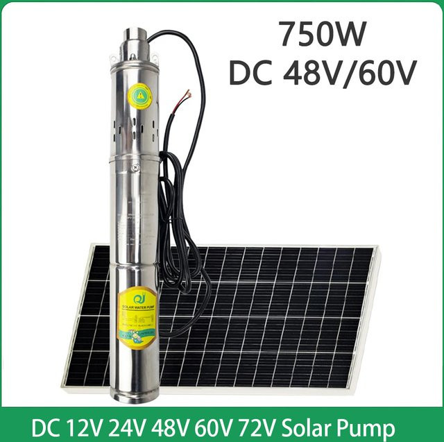 Solar-Tauchpumpe aus Edelstahl für die Landwirtschaft mit integriertem Controller, Silber - Bild 1
