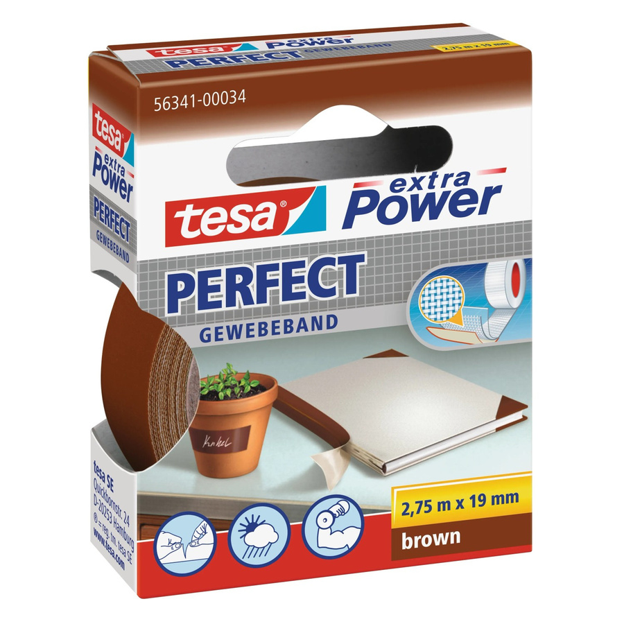 Tesa Extra Power Perfect Gewebeband Braun Breite: 19 mm, Länge: 2,75 m - Bild 2