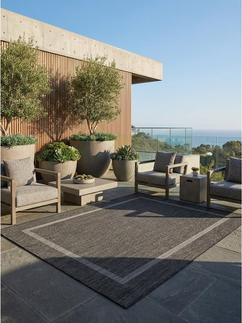 Outdoor-Teppich Kadima Design ALSTER in Schwarz, einfarbig, B: 160 cm, T: 230 cm - Bild 1