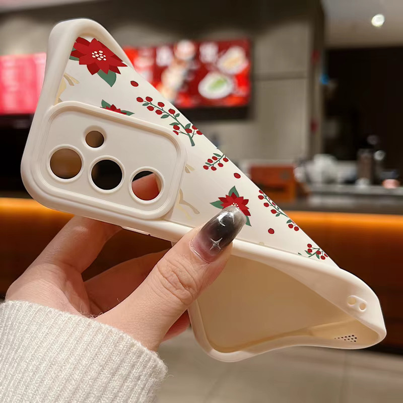 Handyhülle mit rotem Hirsch und Blumendruck für Samsung Galaxy S25 S24 S23 S22 Ultra S24 FE A56 A16 A17 A36 A26 A55 A54 A15 Cover in Rot und Multicolour - Bild 4