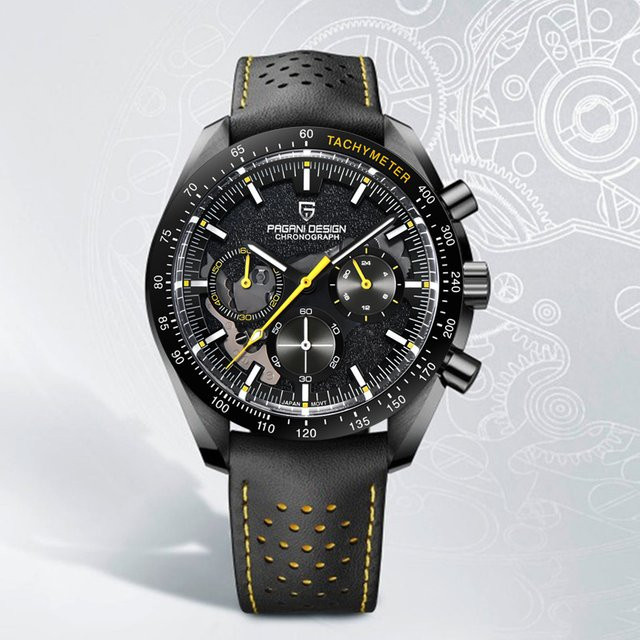 PAGANI DESIGN Chronograph, Quarz, Edelstahl, Schwarz, Herren - Bild 1