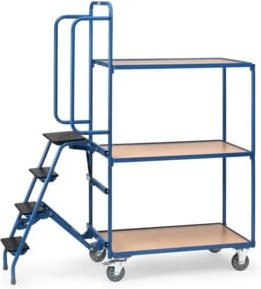 Fetra Kommissionierwagen 2107 in Blau mit TPE-Reifen und 250 kg Tragkraft - Bild 1