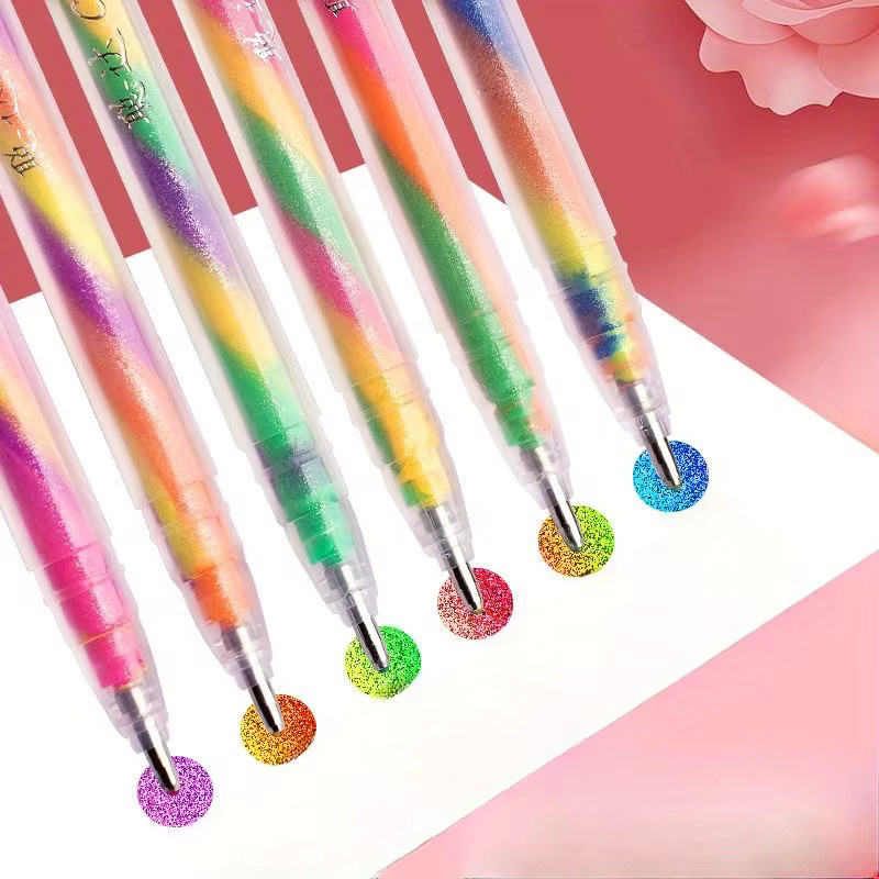 6 Stück Glitzer-Gel-Textmarker in Multicolour mit 1,2 mm Spitze für Journaling und Bastelarbeiten - Bild 2