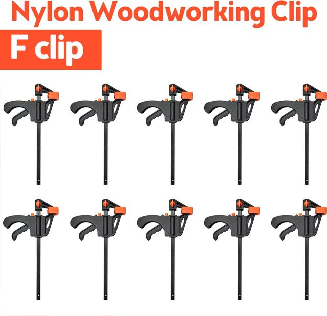Aideepen Mini 4 Zoll F-Klemme Set aus Nylon für die Holzbearbeitung, Schwarz - Bild 1
