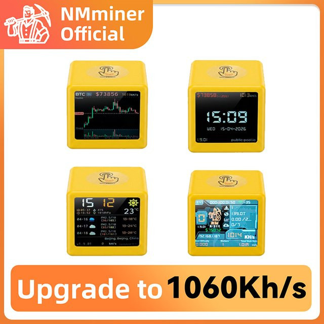 Heltec Automation NMMiner NM TV Smart TV BTC Solo Lottery Miner mit 1060KH/s, ESP32, Desktop-Uhr in Weiß und Gelb - Bild 1