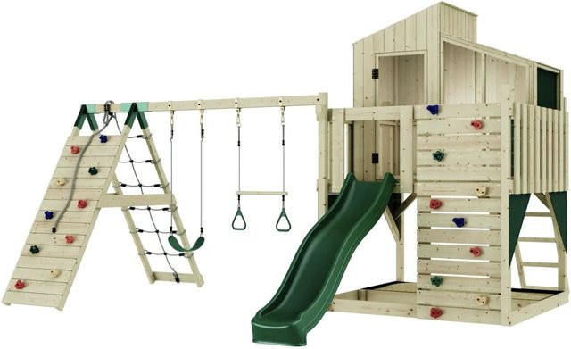 OutdoorToys Spielturm Finn mit Trapezschaukel Dunkelgrün - Bild 1