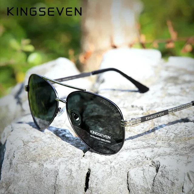 KINGSEVEN Sonnenbrille Pilot, Herren, Vollrand, Metall, polarisiert - Bild 1