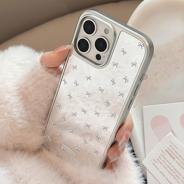DecoPhone Sturzsichere Spiegel-Handyhülle mit blauem Schleifenmuster für iPhone 11 bis iPhone 17 Pro Max AIR PLUS - Bild 1