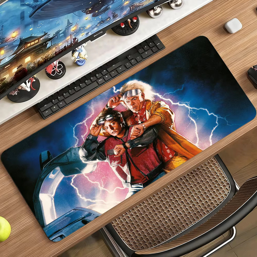 Großes Gamer-Mauspad Zurück in die Zukunft in Multicolour, rutschfeste Schreibtischunterlage für Laptop und Büro - Bild 5