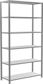 Schulte Grundregal Steckregal MULTIplus150, grau, 6 Fachböden, verzinkt, B/T/H: 250 x 130 x 50 cm - Bild 1