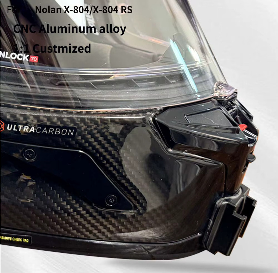 TUYU Helm-Kinnhalterung für Nolan X-804 RS, kompatibel mit GoPro Hero 13 12 11, Insta360 Ace Pro2, DJI Action 6 5Pro 4 Nano, Farbe: Schwarz - Bild 3