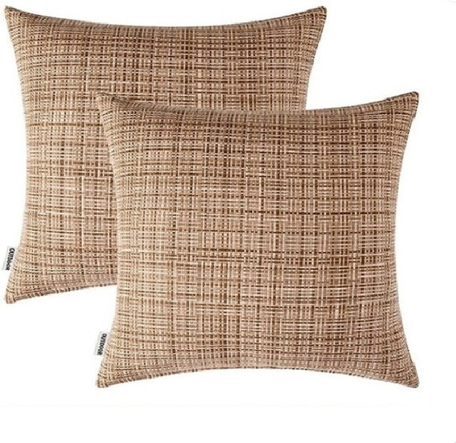 Inyahome wasserdichte Kissenbezüge für den Außenbereich im Bauernhaus-Stil, Farbe: Beige, B/T: 45 x 45 cm - Bild 1