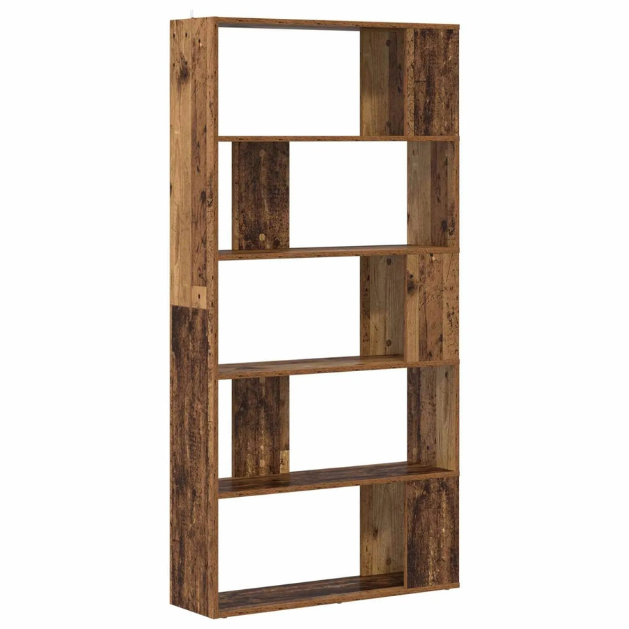 vidaXL Bücherregal aus Holzwerkstoff in Altholz-Optik, Braun, B/T/H: 80 x 24 x 159 cm - Bild 2