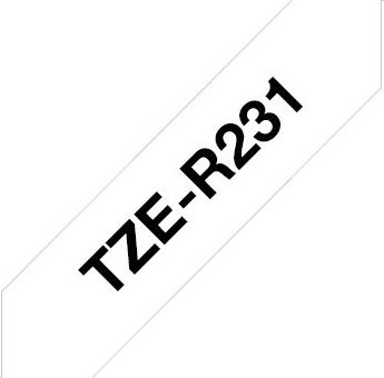 Brother TZe-R231 Textil-Schriftband unlaminiert, Farbe: Weiß, Schriftfarbe: Schwarz, Breite: 12 mm, Länge: 4 m - Bild 2