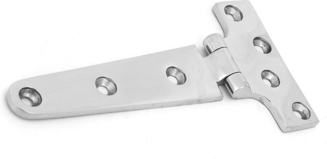 Neoglint T-Scharnier aus Edelstahl in Silber, poliert, B/H/T: 15,1 x 7,5 x 0,45 cm - Bild 1
