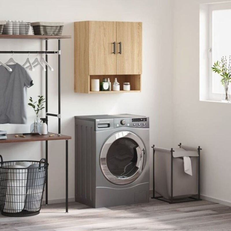 Wandschrank Vidaxl Sonoma-Eiche in Braun aus Holzwerkstoff mit Drehtüren, B/T/H: 60 x 31 x 70 cm - Bild 1