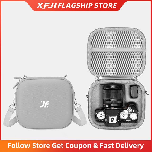 XFJI Kamera-Tragetasche für FUJIFILM X-S20 und X-T5, Organizer-Schultertasche aus PU-Material, Farbe: Grau - Bild 1