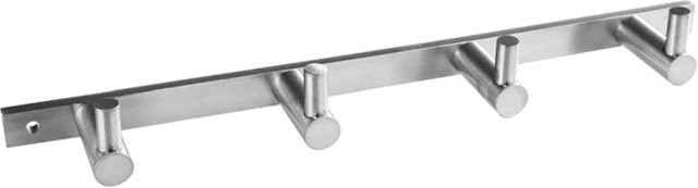 Brillantbad BEO Hakenleiste mit 4 Haken aus Edelstahl in Silber matt, B/H/T: 27,0 x 2,8 x 4,0 cm - Bild 1