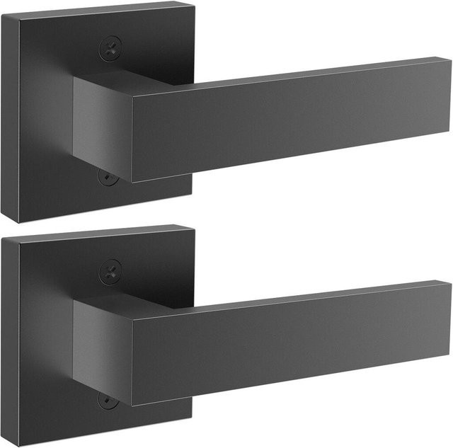 Buying Solutions MB Türgriff-Set aus Zinklegierung, 2 Stück quadratische Druck- und Zuggriffe in Schwarz Matt - Bild 1