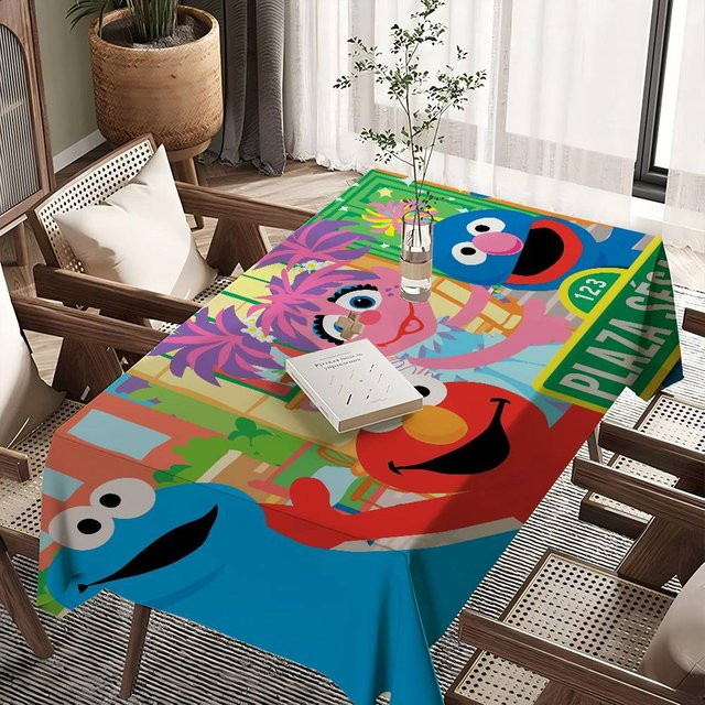 Wasserdichte rechteckige Tischdecke mit Sesamstraße Cartoon Motiv von Potdemiel in Multicolor - Bild 1