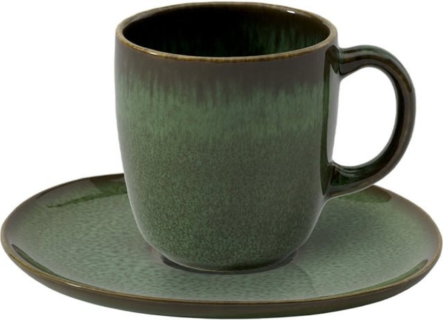 Villeroy & Boch like. Kaffeetasse mit Untertasse Lave Grün aus Keramik 190 ml - Bild 1