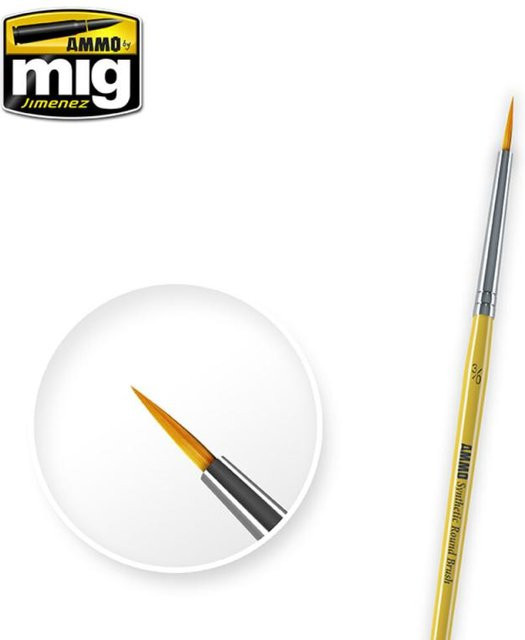AMMO by MIG Jimenez Synthetic Round Brush, 3/0, Bunt / Mehrfarbig - Bild 1