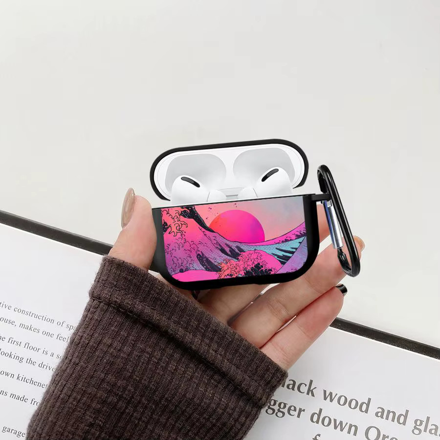 Schutzhülle mit Cartoon-Wellenmuster für Apple AirPods in Multicolour - Bild 2