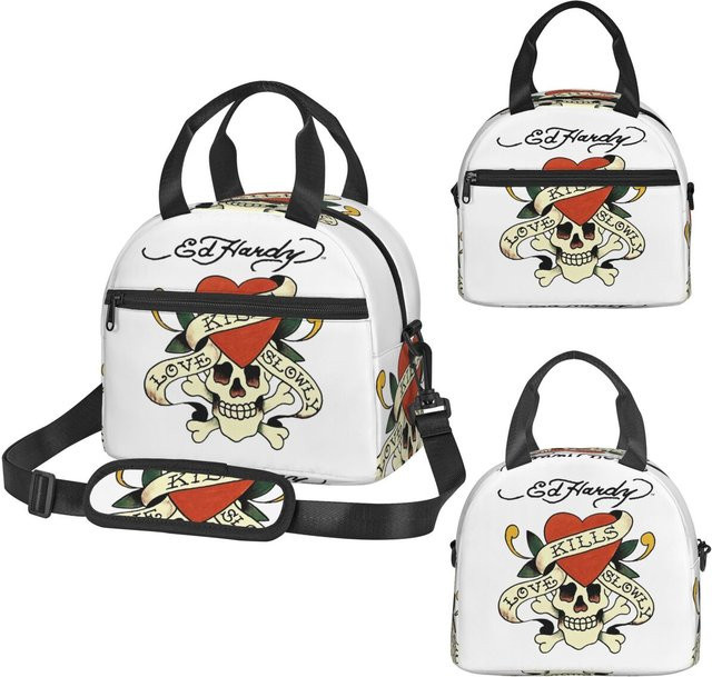 Ed Hardy Love Kills Slowly Isolierte Lunchtasche für Damen in Weiß - Bild 1