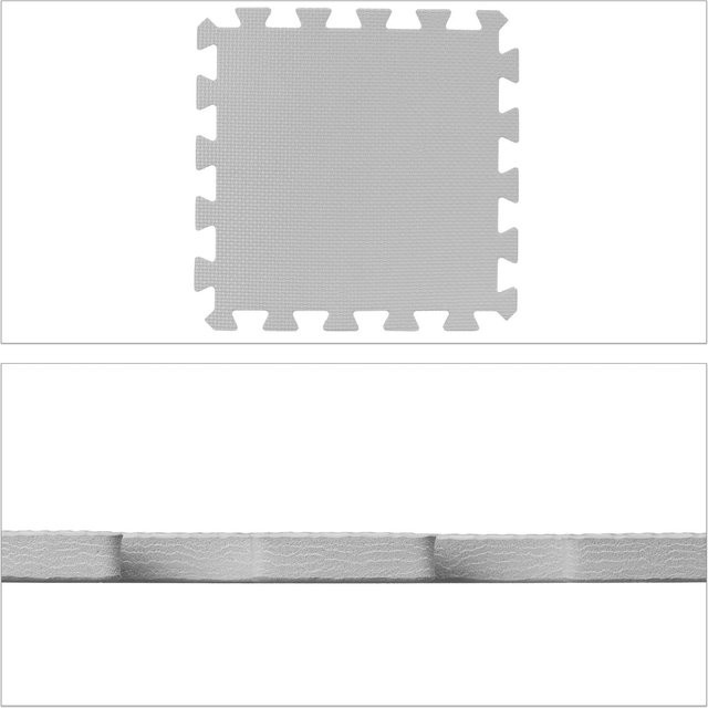 Relaxdays Puzzlematte aus EVA-Schaumstoff in Grau, 36 Teile, abwischbar und wärmeisolierend, B/T/H: 31,5 x 31,5 x 1 cm - Bild 1