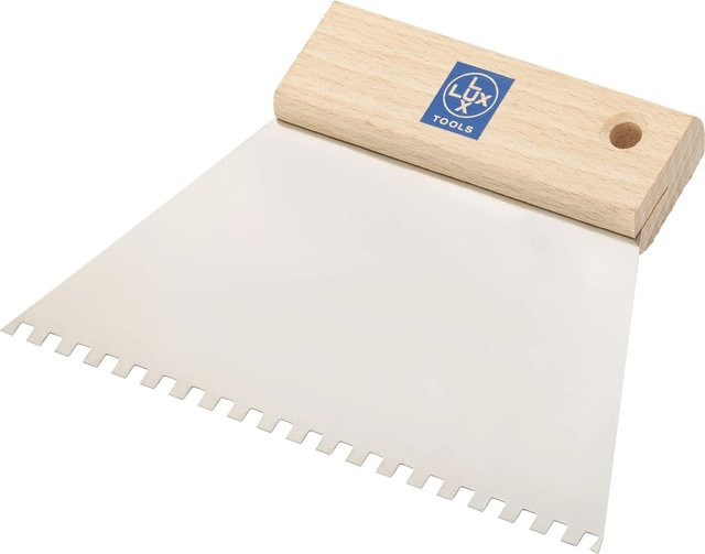 LUX-TOOLS Leimverteiler Classic aus Edelstahl mit 4 mm x 4 mm Zahnung, 150 mm Breite - Bild 1