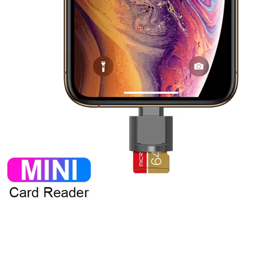 2er-Set Lightning OTG Kartenleser für Apple iPhone und iPad, SD TF Micro SD Speicheradapter in Silber - Bild 2