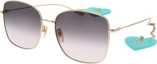 Gucci GG1030SK Sonnenbrille Oversized, Square, Metall, Gold, Grey, Damen - Bild 1