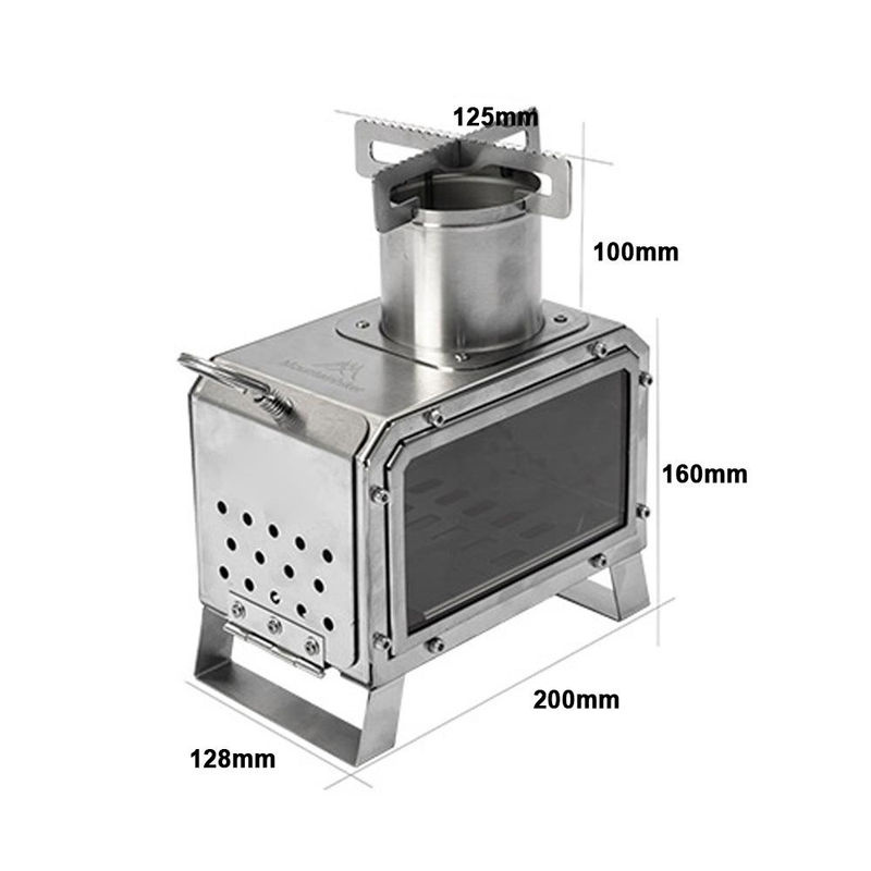 Tragbarer Outdoor Camping Ofen von aimo aus Edelstahl in Silber für Picknick und BBQ - Bild 7