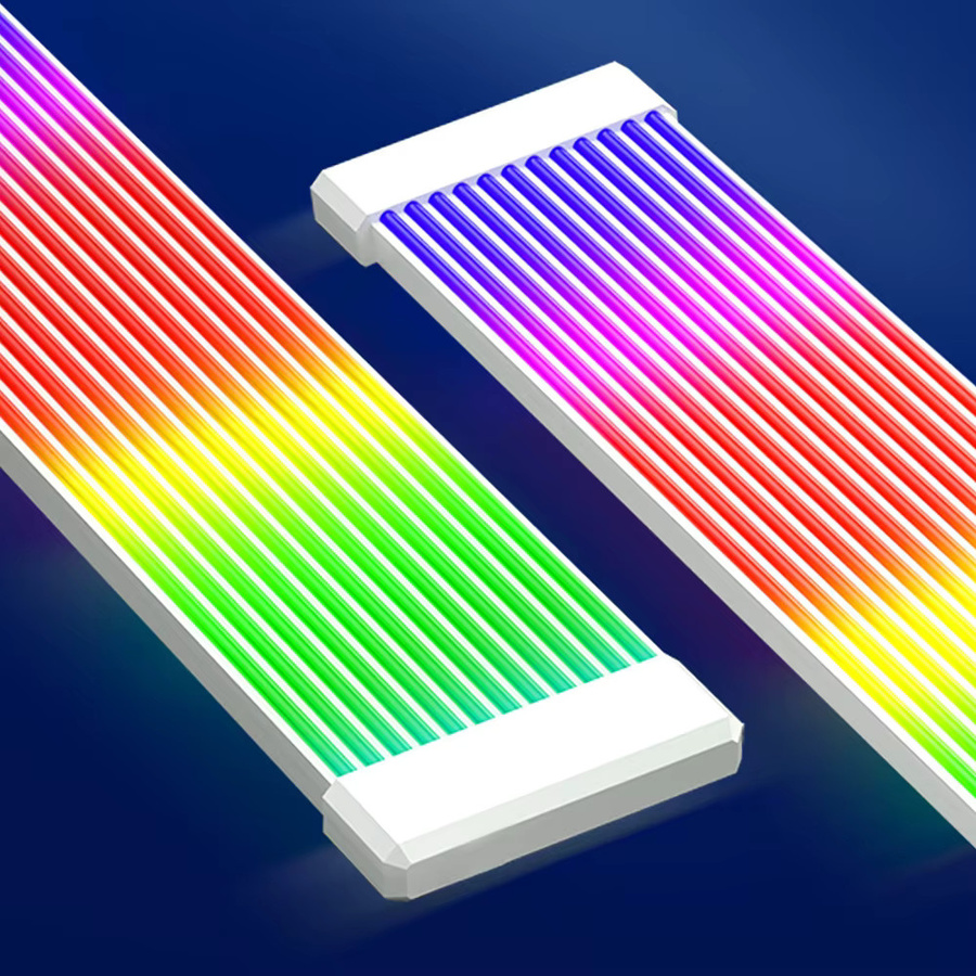 WYMECT Flexible RGB LED Lichtstreifen ARGB Board Abdeckung für Computer Netzteil ATX 24PIN GPU Grafikkarte und Gehäuse in Schwarz Multicolour - Bild 2
